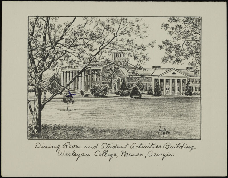 Dining Room and Student Activities Building, Wesleyan College, Macon Georgia Illustration (Image)