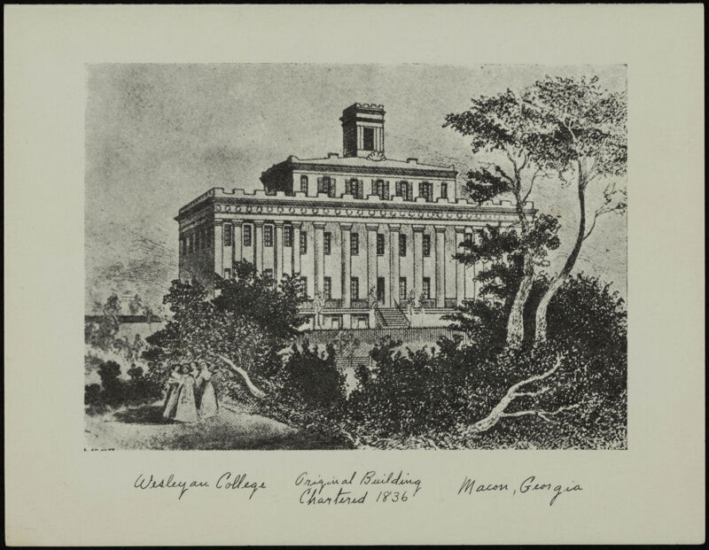 Wesleyan College, Original Building, Chartered 1836, Macon, Georgia Illustration (Image)