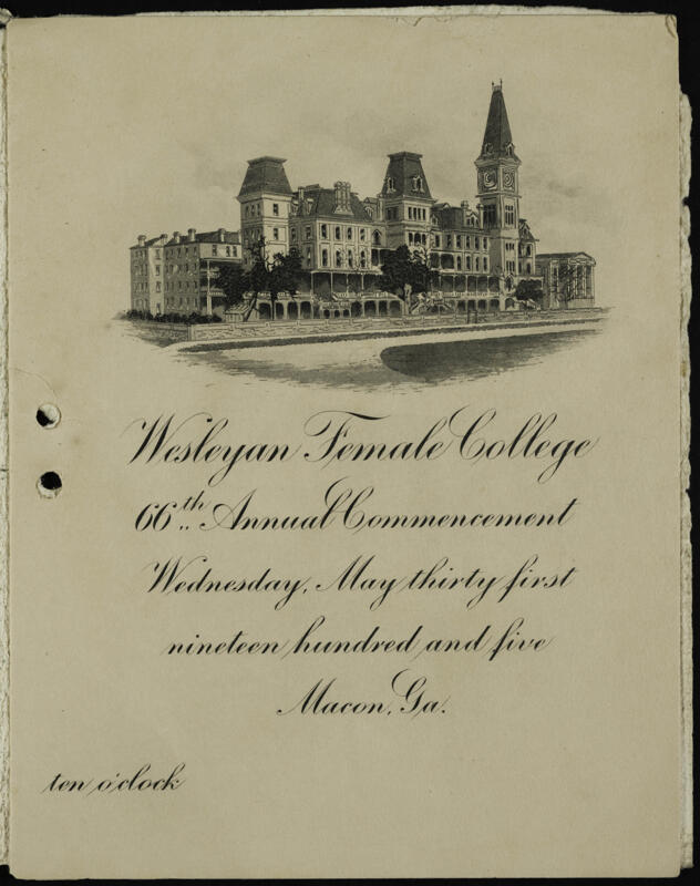 May 31 Wesleyan Female College 66th Annual Commencement Program Image