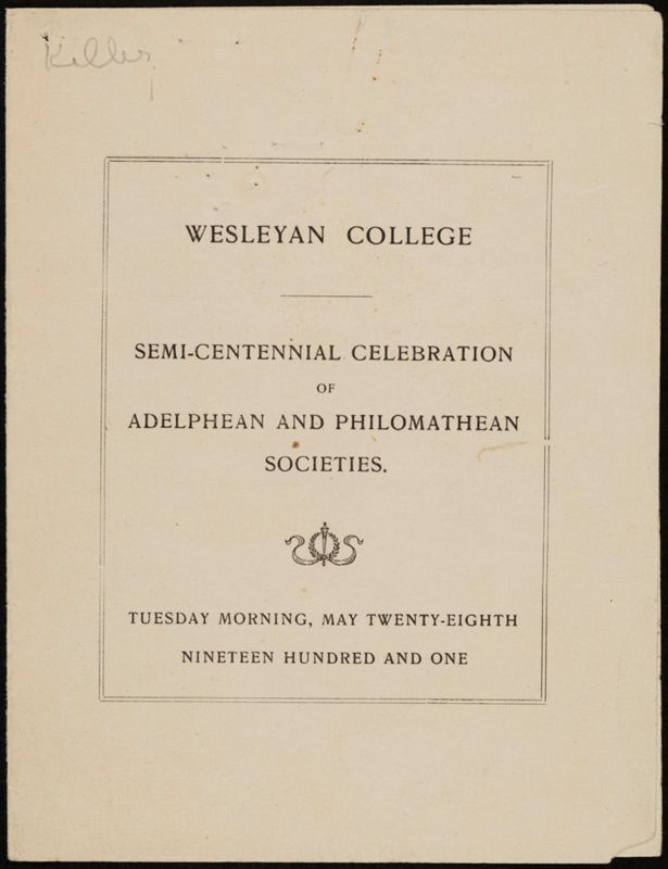 May 28 Semi-Centennial Celebration of Adelphean and Philomathean Societies Program Image