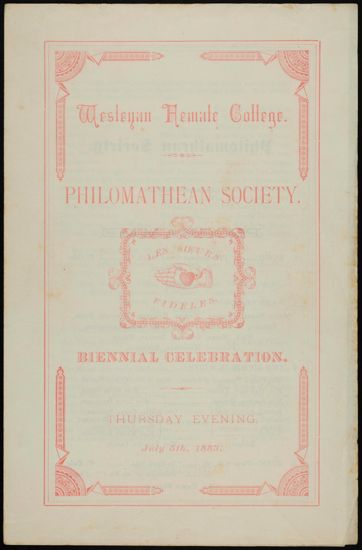 Philomathean literary society Urbana offers june 29th 1859 Annual Exhibition