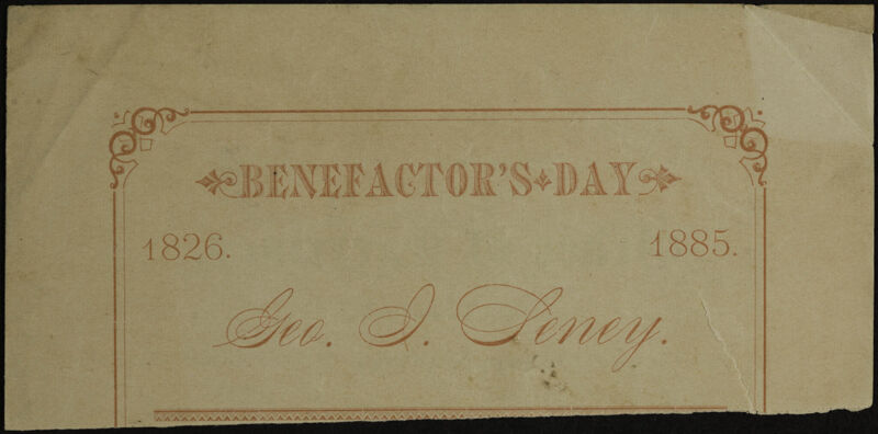 Philomathean Society Benefactor's Day Program, 1885 (Image)