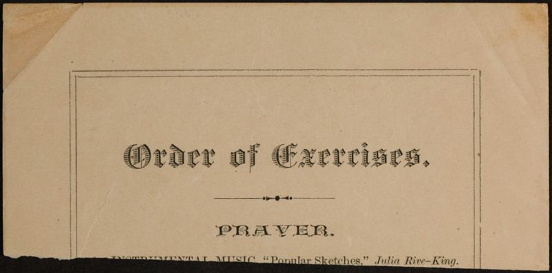 1885 Philomathean Society Benefactor's Day Program Image