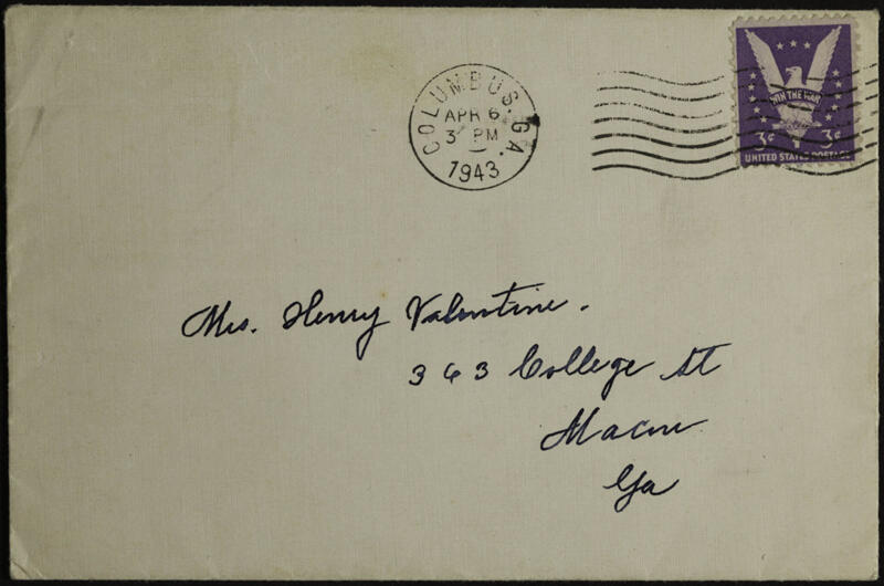 April 6 Mary F. Anderson to Belle Note With Envelope Image