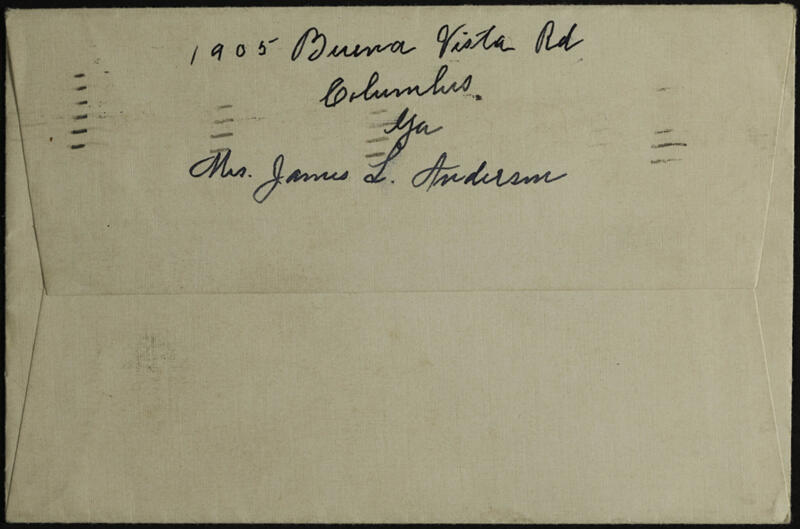 April 6 Mary F. Anderson to Belle Note With Envelope Image