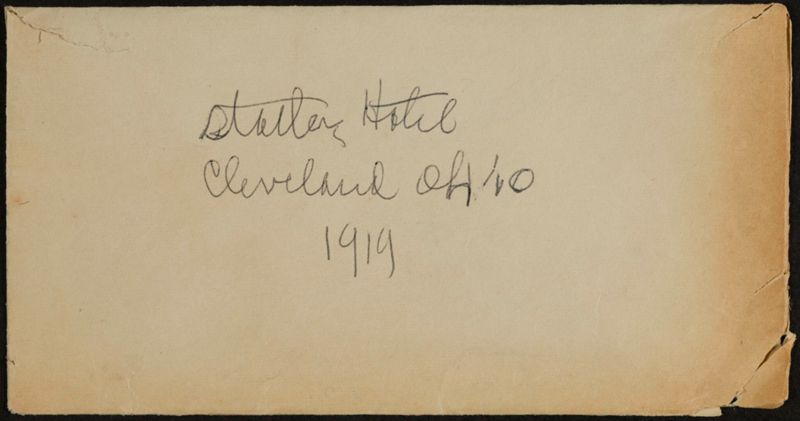 1919 Notes on Hotels Statler Stationery With Envelope Image