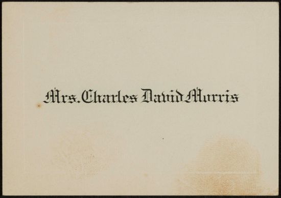 Mrs. Charles David Morris Place Card (image)