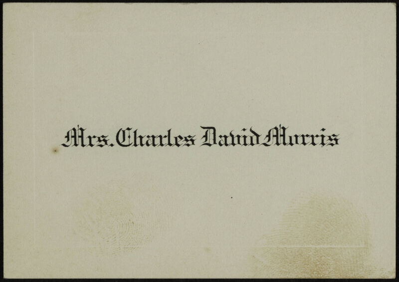 Mrs. Charles David Morris Place Card (Image)