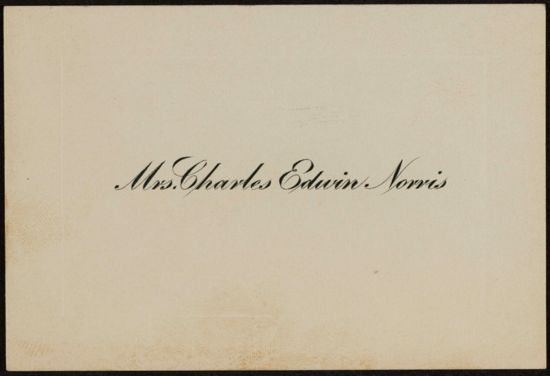 Mrs. Charles Edwin Norris Place Card (image)