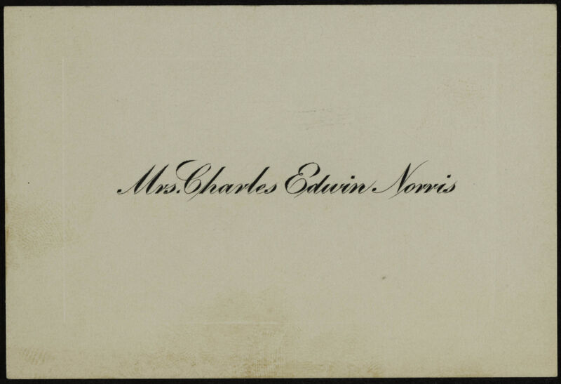 Mrs. Charles Edwin Norris Place Card (Image)
