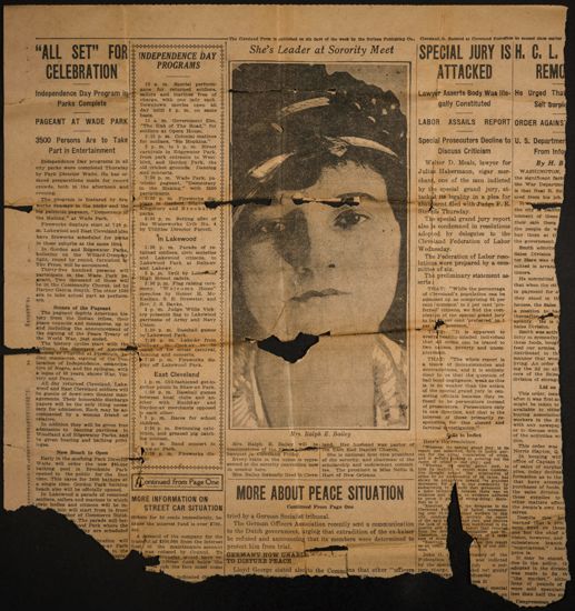 She's Leader at Sorority Meet Newspaper Clipping, July 3, 1919 (image)