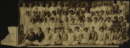 Phi Mu Members With Beryl Molleson Magazine Clipping (Image)