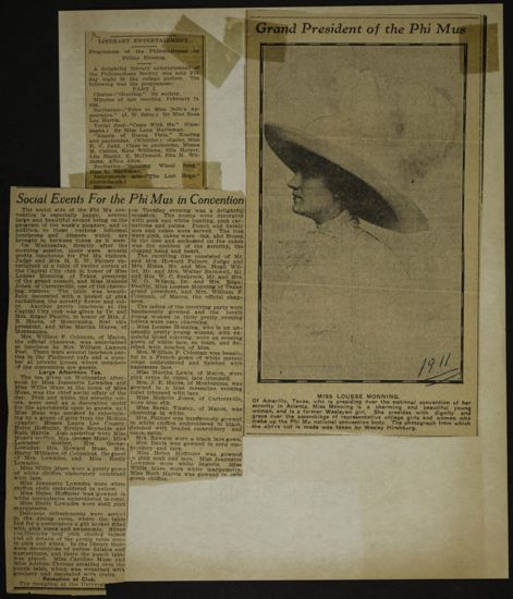 1911 National Convention and Philomathean Newspaper Clippings, July 1911 (image)