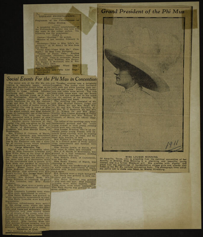 1911 National Convention and Philomathean Newspaper Clippings, July 1911 (Image)