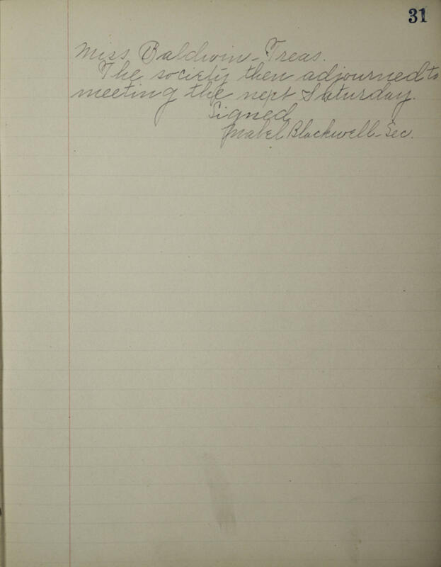 1898-1904 Philomathean Society Recording Secretary's Book Image