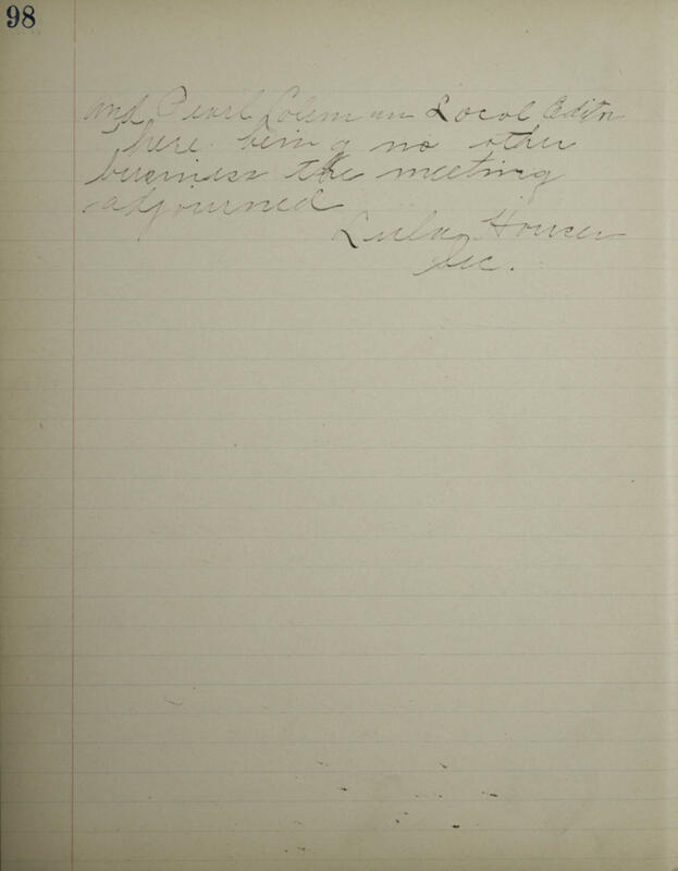 1898-1904 Philomathean Society Recording Secretary's Book Image