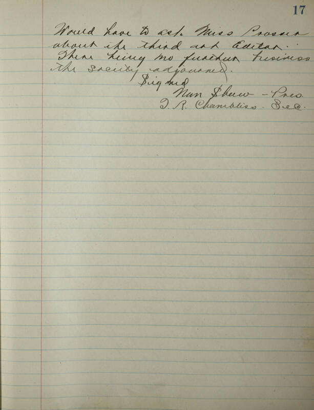 Phi Mu Sorority [sic] Recording Secretary's Book Image