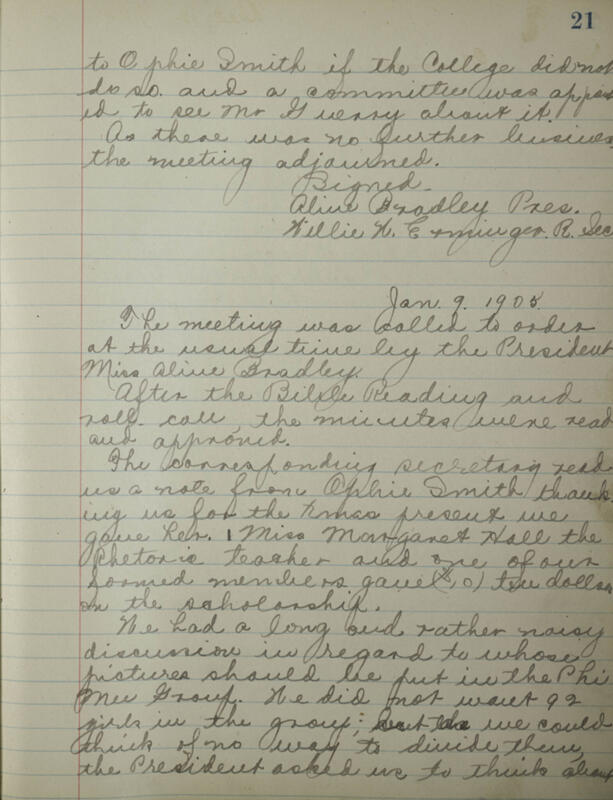 Phi Mu Sorority [sic] Recording Secretary's Book Image