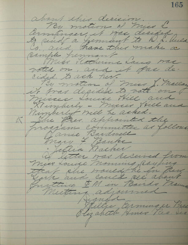 Phi Mu Sorority [sic] Recording Secretary's Book Image