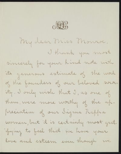 Mary Low Carver to Lorah S. Monroe Letter, February 1, 1924