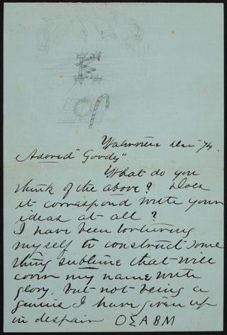 Elizabeth Hoag to Louise Coburn Letter, December 1874