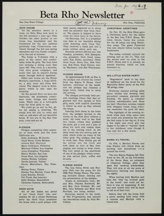 Beta Rho Newsletter, February 1967