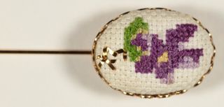 Cross-Stitched Violet Pin