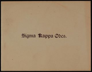 Sigma Kappa Odes, 1896