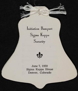 Sigma Kappa Initiation Banquet Program, June 7, 1959