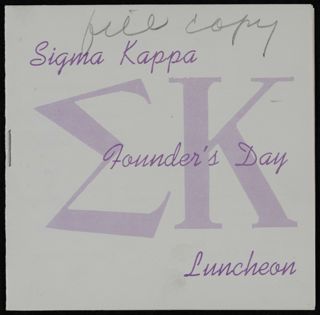 Alpha Delta Chapter Founders' Day Luncheon Program, November 12, 1955