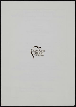 Sigma Kappa Sorority 125th Anniversary Celebration Banquet Program, July 15, 2000