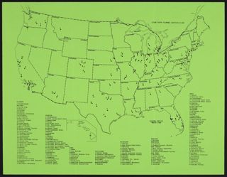 Sigma Kappa Alumnae Chapters/Clubs Map, March 1986