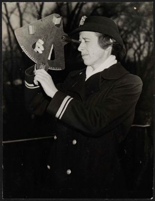 Lt. Mary Evans Chase Using a Sextant Photograph, c. 1941-1945