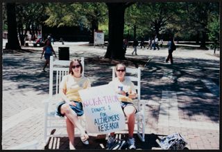 Holly Moye and Julia Miller at Gamma Phi Chapter Rock-A-Thon Photograph, April 3, 2003