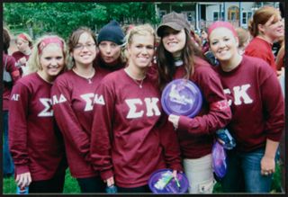 Six Theta Iota Chapter Members at Memory Walk Photograph, October 2, 2004