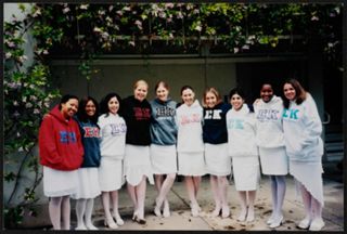 Theta Beta Chapter Initiates in Letter Sweatshirts Photograph, Spring 2003