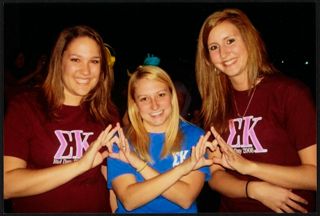 Johnson, Pugh, and Crum at Big/Little Sister Reveal Photograph, 2008