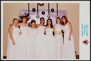 Seven Theta Gamma Chapter Members at Violet Ball Photograph, April 6, 2001