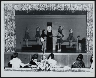 Gamma Eta Chapter Members Performing Skit at Installation Banquet Photograph, March 20, 1954