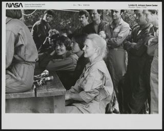 Rhea Seddon and Fellow Astronaut Candidates at Water Survival Training School Photograph, July 31, 1978