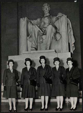 Sigma Kappa Marine Officers at Lincoln Memorial Photograph