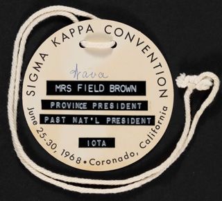 Wava Brown Coronado Convention Name Tag, June 25-30, 1968