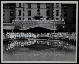 Convention Delegates Surrounding a Pool Photograph, 1956