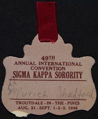 Muriel Shadford Convention Name Tag, August 31-September 3, 1936