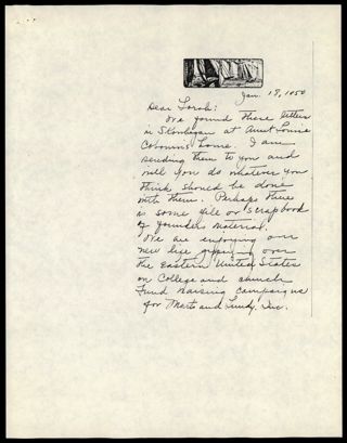 Ervena G. Smith to Lorah S. Monroe Letter Copy, January 18, 1950