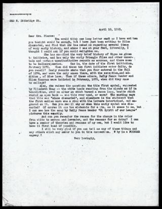 Emma E. Kinne to Ida Pierce Letter 2, April 10, 1923