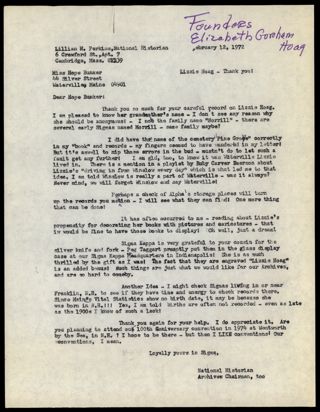 Lillian M. Perkins to Hope Bunker Letter, February 12, 1972