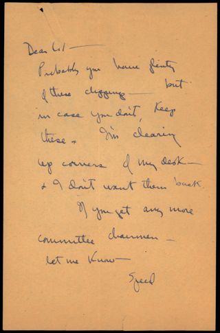 Speed Baker to Lillian C. Hemphill Letter