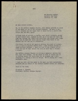 Elizabeth C. Spencer to Ruth E. Litchen Letter 1, February 18, 1935