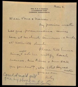 Ruby C. Emerson to Jane Letter, March 5, 1926
